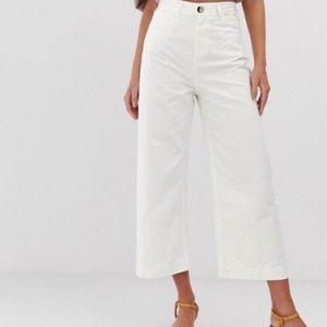 We the free wide leg off white crop pants